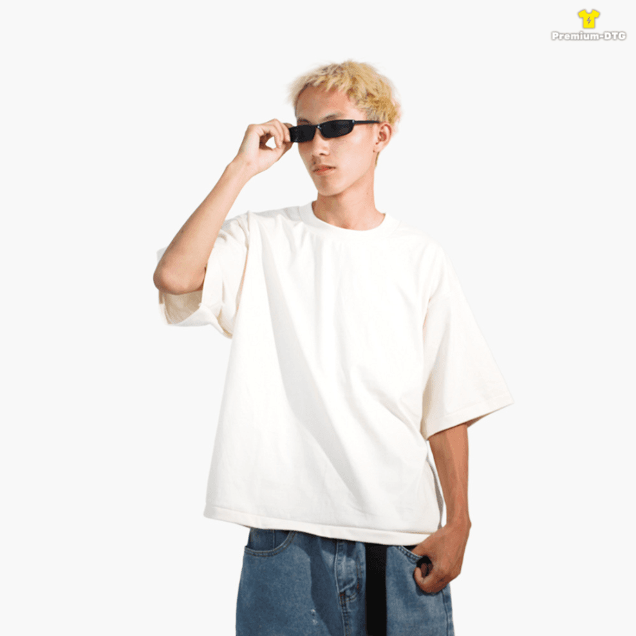 ตัวอย่างเสื้อ SAVAGE Boxy สีเฟดขาววินเทจ จาก Premium-DTG