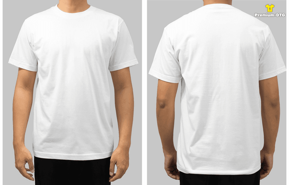 เสื้อ COMB30 คอตตอนพรีเมียม Premium-DTG เนื้อผ้านุ่ม สีขาว พร้อมสำหรับงานสกรีน
