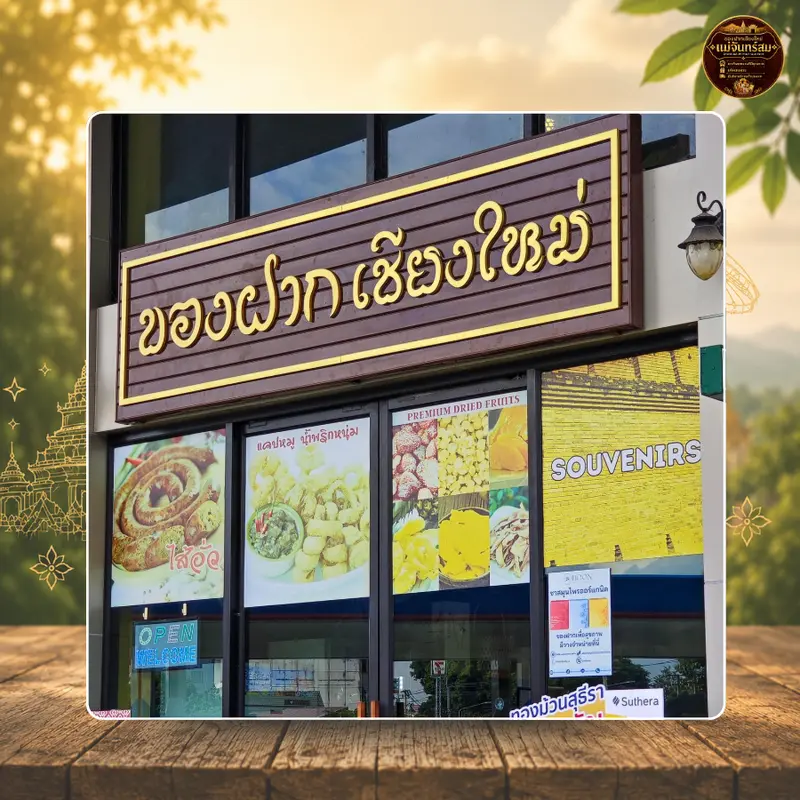 ร้านของฝากเชียงใหม่ แม่จันทร์สม ในปั๊ม ปตท. มหิดล