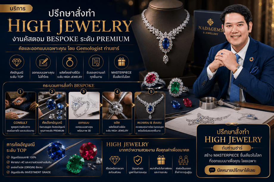 บริการ High Jewelry งานคัสตอม Bespoke ระดับ Premium คัดอัญมณีและออกแบบเฉพาะคุณ