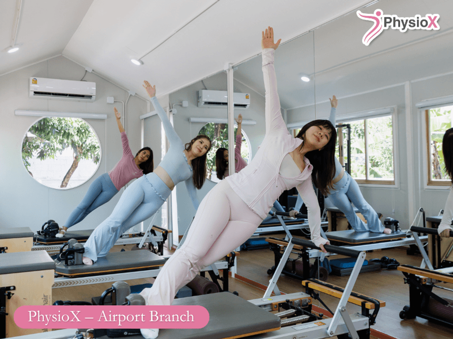 Small-group Reformer Pilates class at PhysioX Airport Branch