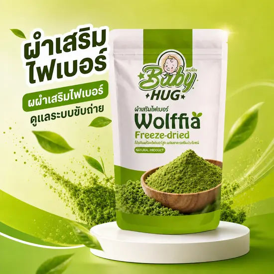 ผำเสริมไฟเบอร์ Baby HUG อาหารเสริมไฟเบอร์จากพืชธรรมชาติ