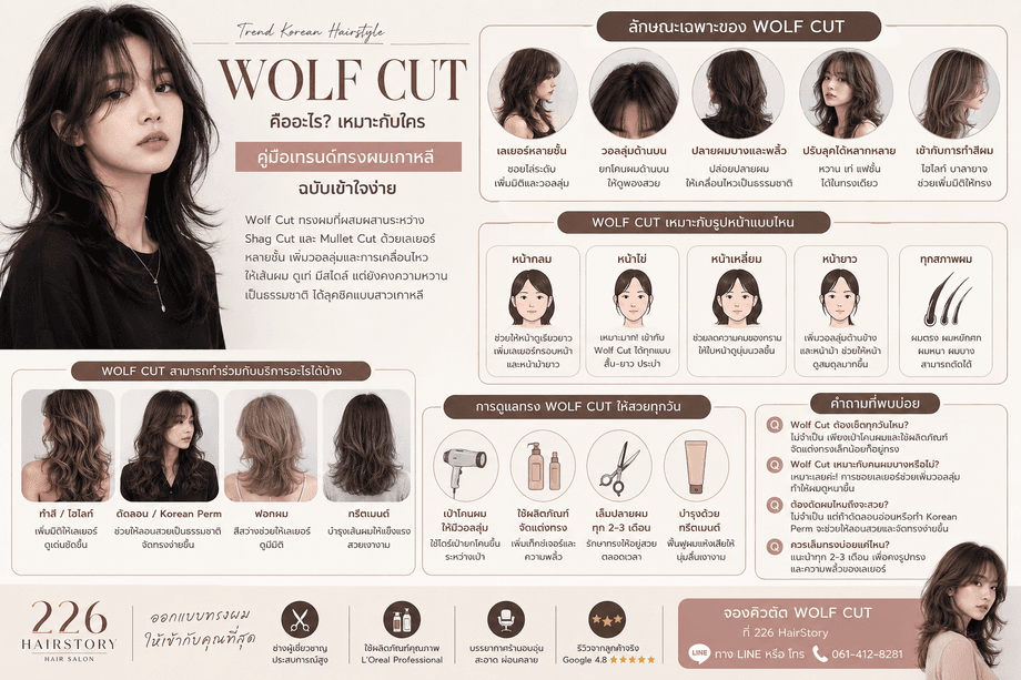 Wolf Cut คืออะไร เหมาะกับใคร คู่มือเทรนด์ทรงผมเกาหลีฉบับเข้าใจง่ายโดยร้านทำผม