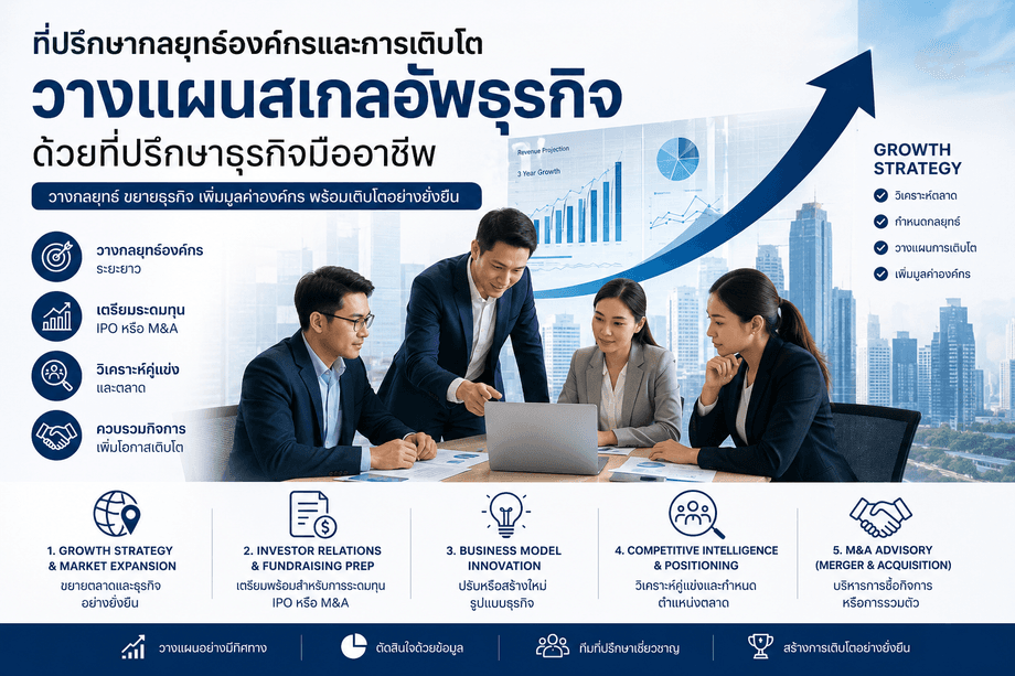 ที่ปรึกษากลยุทธ์องค์กรและการเติบโต วางแผนสเกลอัพธุรกิจ